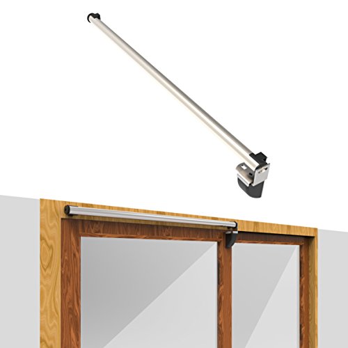 Dazzplus Air Pressure Sliding Door Closer 38'' Hold Open Aluminum