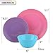 Melange 12-Piece Melamine Dinnerware Set (Solids Collection ) | Shatter-Proof and Chip-Resistant Melamine Plates and Bowls | Color: Multicolor | Dinner Plate, Salad Plate & Soup Bowl (4 Each)