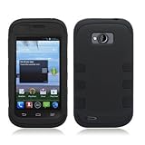 AIMO Progressive Combat Armor Case for ZTE Savvy Z750C [Straight Talk, Net10] - (Black / Black)