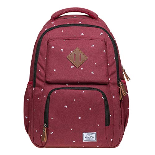 KAUKKO Beautiful and thoughtful backpack with 15 inch laptop compartment for school, university, 22 litres, Red Jnl-k8008-1-30, Taille unique, daypack backpack