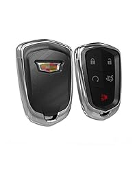 KMT ABS coche Smart Remote Key Fob Case Protectora Shell sin llave tecla Enter Fit Cadillac CT6 ATS CTS V cts XTS XT5 ELR SRX Escalade 5 buttons clave (Paquete de 1 pieza)
