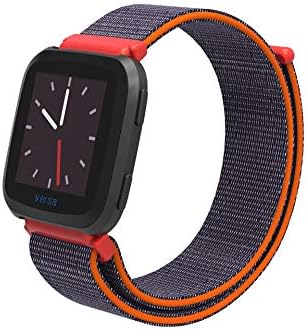 Tanyl Band Compatible with Fitbit Versa Bands, Soft Nylon Sport Strap Replacement for Fitbit Versa/Lite/Special Edition, Fitness Watch Band for Fitbit Versa, Women Men Black