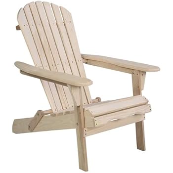 Amazon Com Lightweight Unfinished Wood Folding Adirondack Chair