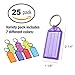 Lucky Line Key Tag with Flap, Split Ring & Paper Insert for Labeling, Key Organization & Identification, Assorted Colors, 25 Pack (6050025)