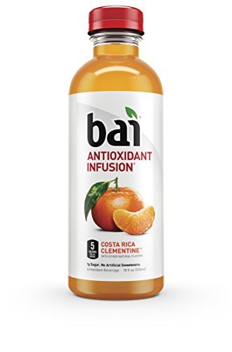 Bai Flavored Water, Costa Rica Clementine, Antioxidant Infused Drinks, 18 Fluid Ounce Bottles, 6 count