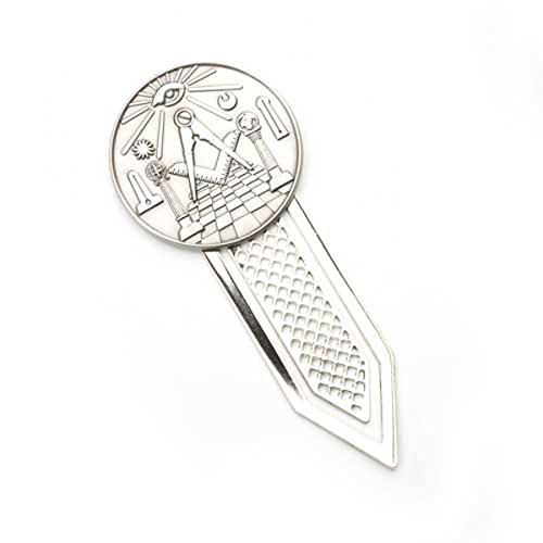 THE MASONIC COLLECTION Detailed Silver Bookmark - Square & Compass Symbol - Packed in Velvet Gift Pouch - Gift Accessory for Freemason Men