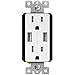 TOPGREENER 4.8A High Speed USB Wall Outlet, 15A Tamper-Resistant Receptacles, Compatible with iPhone XS/MAX/XR/X/8/7, Samsung Galaxy S9/S8/S7, LG, HTC Other Smartphones, UL Listed, TU21548A