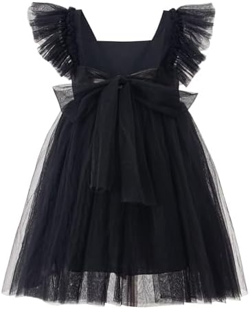 black toddler dresses special occasion Baby Girl Black Shimmery Princess Party Dress