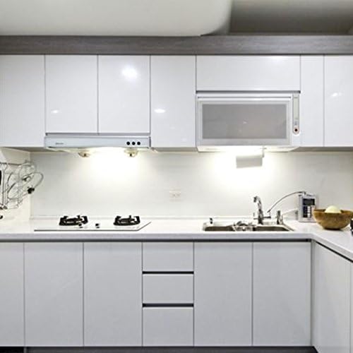ARUHE PVC Self-adhesive Stickers Cabinet Paper,Kitchen Contact Paper Gloss Self Adhesive Cover,2.0 Feet (W) X 16.4 Feet (L),Grey Wallpaper