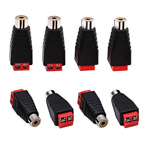 Liveda RCA to AV Screw Terminal Solderless Adapter, RCA Cable Audio