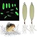 SILANON Fishing Lures Spoons Metal Jigs - 6PCS Luminescent Saltwater Jigging Bait Spoon with Treble Hook Hard Micro Bass Walleyes Trout Salmon