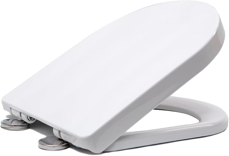 Vivo Technologies D Shape Soft Close Quick Release Toilet Seat Top Fix White