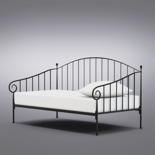 Kings Brand Matt Black Metal Twin Size Day Bed (Daybed) Frame With
