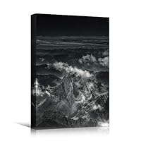 Canvas Wall Art Expressive Landscape Chic Dramatic Duotone Hallway Landscape Mountain Photography - 12x18 inches