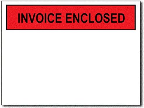 100 - 4.5" x 6" Clear Invoice Enclosed Adhesive Envelope Sleeve 4 1/2" x 6"