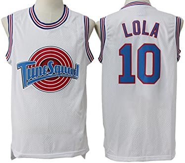 Mens Tune Squad #10 Lola Bunny Shirts Lola White Mesh Space Jam Movie Jersey Size L