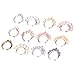 LIGONG Nose Ring Septum Piercing Jewelry,12Pieces Faux Fake Septum Nose Ring for Women Non Piercing Jewelry Clip On Body Piercing White/Gold/Silver/Rose Gold- Gift Choice