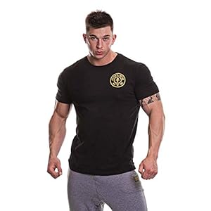 Gold’s Gym Men’s Basic Left Breast T-Shirt Mens Workout Premium Training Fitness Gym Sports Basic T-Shirt with Logo