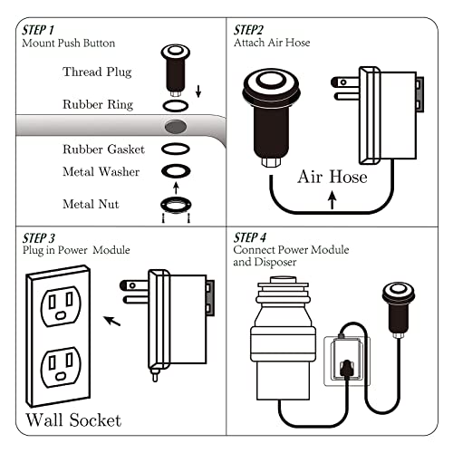 BESTILL Sink Top Garbage Disposal Air Switch Kit, Brushed Gold Full