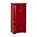 Target Marketing Systems Tall Storage Cabinet with 2 Adjustable Top Shelves and 1 Bottom Shelf, Declutter Organizer for Bedroom, Kitchen, Bathroom or Laundry Room, Red