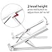 Elekin Laptop Stand, Portable MacBook Stands, Foldable Desktop Notebook Holder, Adjustable Eye-Level Ergonomic Laptop Riser for Notebook Thinkpad MacBook Pro/air, Aluminum Metal (White)