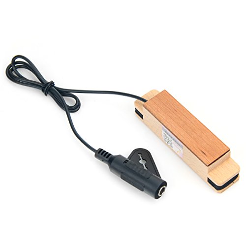 AUSPA Acoustic Guitar Electric Transducer Soundhole Pickup (Real Solid Beech Wood) + 6 feet Cable (AD-33)