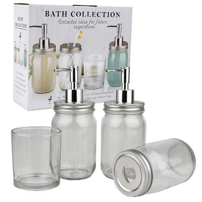 MamaHome Glass Bathroom Accessories Set of 4 Clear