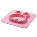 Pink Silicone Baby Placemat with Suction 1 Divided Kids Plates Dinner Mat for Toddlers, Babies, Kids and Infants BPA Free with Strong Sticky Table Suction Dishwasher and Microwave Safe