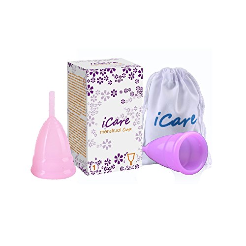Menstrual Cup Set Reusable Menstruation Period Cup Soft Feminine Hygiene Protection Silicone with Storage Holder Bags (2 Set)