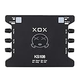 XOX KS108 USB Audio Interface Network Online Singing Device High-Definition Audio Mixer Sound Card for Recording Hosting Speech Home Entertainment Music Appreciation with Andoer Box (Gift)