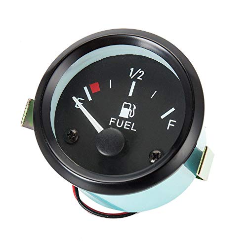 ODOMY 2" 52mm Fuel Gauges Car Marine Fuel Level Gauge Meter Kit with Sensor Universal Boat Motorcycle Truck RV Fuel Tank Gauge (12V, LED Display, E-1/2- F Pointer Range)
