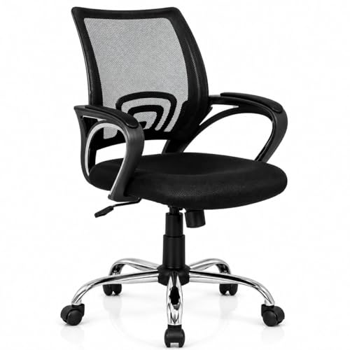 Cadeira de Escritório Ergonômica Begônia Mesh Giratória Regulável com Rodinhas Encosto Respirável para Home Office e Escritório e Estudos