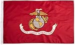 ANLEY [Fly Breeze] 3x5 Foot US Marines Corps Flag - Vivid Color and UV Fade Resistant - Canvas Header and Double Stitched - United States Military Flags Polyester with Brass Grommets