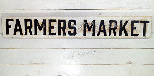 FARMERS MARKET Sign Horizontal 55"x8"- Carved in Cypress Lumber