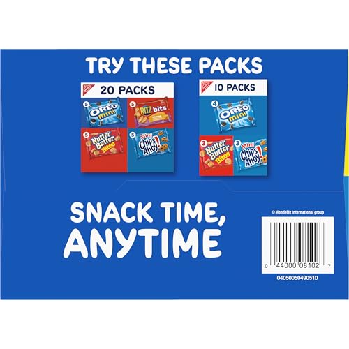 NABISCO COOKIES AND CANDY VARIETY PACK, SOUR PATCH KIDS SOFT & CHEWY GUMMY CANDY, OREO MINIS AND CHIPS AHOY! MINIS COOKIES, 30 SNACK PACKS