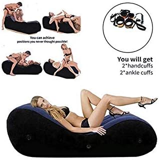 Inflatable Multifunctional Sofa Role Play Inflatable Sofa,Yoga Chaise Lounge/Relax Chair - Portable Magic Cushion Ramp Body Pillow (Black)
