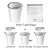 Small Trash Can 10 Liter/2.6 Gallon Hide Garbage Bag, Bath Bedroom Kitchen Wastebasket for Office Home Eco-friendly, Modern Round Garbage Can White Plastic with Drawstring Trash Bags 30 Counts