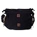 Kattee Military Messenger Bag Canvas Leather Shoulder Bag Fits 15.6 Inch Laptop Black