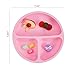 Silicone Baby Plate, with 2 pcs Silicone Spoon - BPA Free, Dishwasher, Microwave and Safe - Easy to Clean, Feeding Dishes for Kids/Infant (Pink)
