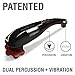 PUREWAVETM CM-07 Dual Motor Percussion + Vibration Therapy Massager (Black) | Official Patented CM-07TM | Treat pain for back, sciatica, neck, leg, foot, plantar fasciitis, tendinitis, arthritis, sports