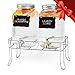 Ilyapa Outdoor Glass Beverage Dispenser 2 Pack with Sturdy Metal Base, Hanging Chalkboards & Stainless Steel Spigots - 1 Gallon Double Drink Dispensers for Lemonade, Tea, Cold Water, Laundry Detergent