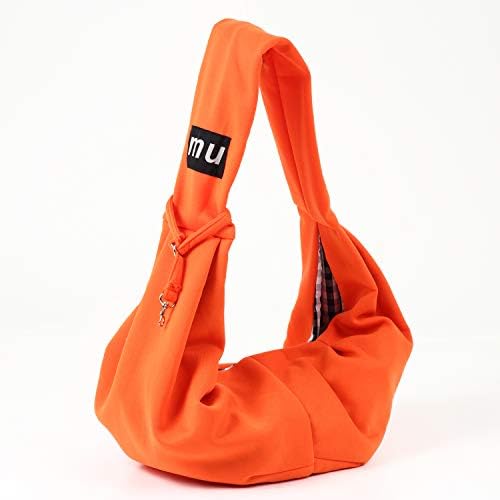 犬 スリング Mu 抱っこ紐 小型犬 犬猫兼用 ドッグスリング お出かけ抱っこ紐 ショルダー ペット用品 ペットキャリー 飛び出し防止ストラップ付 10kgまで マナーグッズ 柔らか素材 オレンジ Indees In