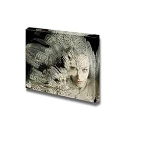 Canvas Prints Wall Art - Beautiful Artistic Portrait of a Girl with Plumage | Modern Wall Decor/Home Decoration Stretched Gallery Canvas Wrap Giclee Print. Ready to Hang - 12" x 18"