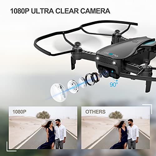 HR Q1 Drone with 1080p Camera,Foldable Drones for Kids and Adults,Quadcopter Helicopter for Beginner with Altitude Hold,Follow Me,Carrying Case,RC Toys Gifts for Boys Girls and Adults