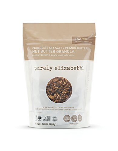 purely elizabeth Non GMO Organic Chocolate Sea Salt Peanut Butter Granola, 10 Ounce