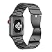 Fintie Band for Apple Watch 44mm 42mm, Premium Stainless Steel Metal Replacement Wrist Strap Bracelet Compatible with Apple Watch Series 4 3 2 1 Sport Nike+ Edition - Black
