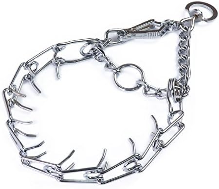 Quiet Harbor Deluxe Adjustable Spike Restrain Prong Dog Training Collar for Behavior Control (3.3 mm x 20 inches)