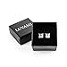 LUVAMI 18k White Gold Plated CZ Cubic Zirconia Square Princess Cut 7mm 1.25 Carat Studs Earrings Gift Box Included - Mens Womens Children Fashion Jewelry, Bridesmaid Groomsmen Gifts