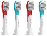 SoniShare Replacement Toothbrush Heads for Philips Sonicare Kids Toothbrushes, 4 Pack