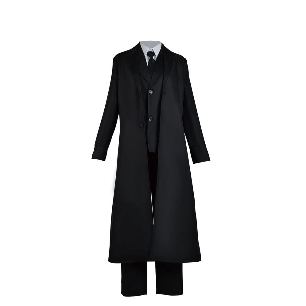 Dazai Osamu Black Long Coat Cosplay Costume Set - Premium Quality Replica with Accurate Sizing(L)